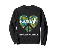 Enough End Gun Violence Indossa Il Cartello Arancione della Pace con Il Cuore Felpa
