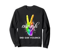 Enough End Gun Violence Wear Mano Arancione Segno della Pace Abbastanza Felpa