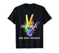 Enough End Gun Violence Wear Mano Arancione Segno della Pace Abbastanza Maglietta