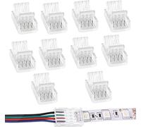 ENQIMAOYI 10pcs 4pin LED striscia a filo connettore 10mm larghezza non cablata Gapless connettori rapidi senza saldatura adattatore per impermeabile o non impermeabile SMD 5050 LED striscia luminosa