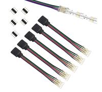 ENQIMAOYI 4-Pin RGB COB LED Strip Connettore, trasparente Gapless connettore di estensione senza saldatura a 4Pin spina rivestito cavo di presa per 10 mm di larghezza RGB COB striscia luminosa
