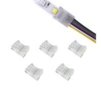 ENQIMAOYI 5 pz 6 Pin 12mm LED Striscia a Filo Connettore RGB CCT Non cablato Clip Adattatore Terminale Estensione Collegamento per Multicolore LED Striscia Luci 12V 24V