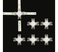 ENQIMAOYI 5pcs X forma connettore striscia LED 2pin 10mm larghezza connettori a forma di croce per luci di striscia LED SMD, connettore rapido di saldatura Gapless migliorato (2pin 10mm)