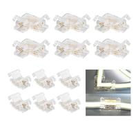 ENQIMAOYI Connettori a striscia LED COB a 2 pin da 8 mm, connettore senza saldatura, 6 connettori da striscia a striscia, 6 connettori angolari a forma di L