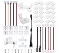ENQIMAOYI Kit di connettori per luci a striscia LED da 8 mm con connettori Gapless, connessione senza saldatura a forma di L/T per strisce di colore singolo 3528/2835 (2PN8MM)