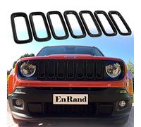 EnRand Inserti per griglia anteriore, per Jeep Renegade 2015-2018, 7 pezzi, colore: nero