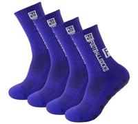 Enreluya Calze Antiscivolo Calcio (2 Paia),Dimensione 40-46 calzini da calcio per uomo e donna, Traspirante ed Elastico, comfort ottimale, Blu Scuro