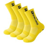 Enreluya Calze Antiscivolo Calcio (2 Paia),Dimensione 40-46 calzini da calcio per uomo e donna, Traspirante ed Elastico, comfort ottimale, Giallo