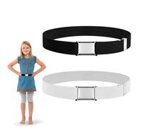 Enreluya Cintura magnetica regolabile per bambini (2 Pezzi), Cintura Elastica per Bambini, Con fibbia in metall, Per 2-13 Anni per Ragazzi Ragazze Jeans, Pantaloncini, Pantalon, Nero + Grigio