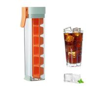 Enreluya Stampo per cubetti di Ghiaccio con Una Sola Mano, Facili da rilasciare e Flessibili, con Una Sola Mano Vassoio per 6 cubetti di Ghiaccio, per Bevande, Whisky, Cocktail, succhi, Arancione