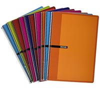 Enri 101793304 - Set di 10 quaderni con rilegatura a spirale semplice, copertine rigide, colori assortiti