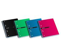 Enri Status - Pack of 4 Spiral Notebooks, Translucent Plastic Cover, A5+