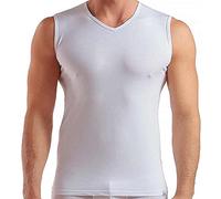 Enrico Coveri 1 Pezzo Canotta Uomo ET1003 Smanicato Scollo a V in Cotone Elasticizzato, Bianco, 7/XXL
