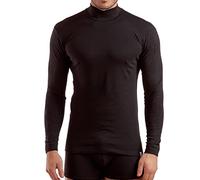 Enrico Coveri 1 Pezzo di T-Shirt Lupetto Uomo Collo Alto Manica Lunga ET1205 in Caldo Cotone Interlock. Nero 4/M