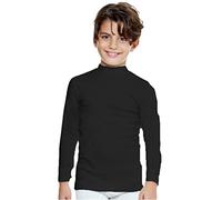 Enrico Coveri 1 Pezzo Maglia Lupetto Bambino ET 4205 Manica Lunga in Caldo Cotone. Nero 5-6 Anni