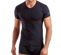 Enrico Coveri 2 Pezzi Maglia Uomo Scollo a V Mezza Manica ET1001 in Cotone Bielastico, Blu, 3/S