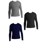 Enrico Coveri 3 Maglie Uomo Manica Lunga in Cotone Interlock Art. ET1204 (XXL, Assortito (Nero, Grigio, Blu))