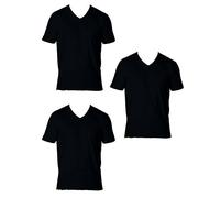 Enrico Coveri 3 t-Shirt Uomo Mezza Manica Scollo a Punta Caldo Cotone Interlock Art. ET1201 (7/XXL, Nero)