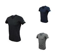 Enrico Coveri 3 t-Shirt Uomo Mezza Manica Scollo a V Cotone bielatico Art ET1001 (6/XL, Nero/Blu/Grigio)