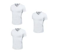 Enrico Coveri 3 t-Shirt Uomo Mezza Manica Scollo a V in Cotone Pettinato Art. ET1101 (Bianco, 6/XL)