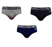 Enrico Coveri 6 Pezzi Slip Uomo in Cotone Bielastico ES1500, Assortito(Blu,Grigio Antracite e Nero), 7/XXL