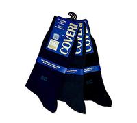 Enrico Coveri CALZA CORTA UOMO COTONE ELASTICIZZATO CON POLSINO MORBIDO 6 PZ(TINTA UNITA COLORE NERO-BLU-GRIGIO)