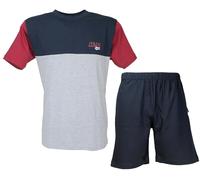 Enrico Coveri Fresco Pigiama Uomo Cotone Jersey Manica Corta Girocollo EP1116 (IT, Testo, XXL, Regular, Regular, Blu)