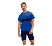Enrico Coveri Pigiama Uomo Corto Estivo - Pigiama Uomo Cotone - Completo Uomo Sportivo - Tuta Uomo Estiva Casa - Completo Uomo Estivo Cotone (1018 Bluette, XL)