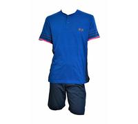 Enrico Coveri Pigiama Uomo Corto Estivo - Pigiama Uomo Cotone Corto - Completo Uomo Sportivo - Completo Uomo Estivo Cotone - Tuta Uomo Estiva Casa (1065 Cobalto, L)