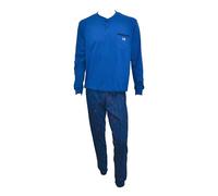 Enrico Coveri Pigiama Uomo Cotone Lungo, Cotone Mercerizzato Linea Prestige, Pigiama Uomo Cotone Leggero, Pigiama Uomo Estivo Lungo, Anche Taglie Forti (1006 Bluette XXL)