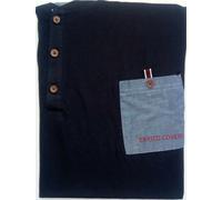 Enrico Coveri Pigiama Uomo Cotone pantalone Corto Blu con 3 Bottoni e Taschino