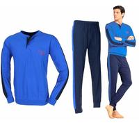 Enrico Coveri Pigiama Uomo Fresco Cotone Jersey Manica Lunga Varie Fantasie (IT, Testo, XL, Regular, Regular, 1156 Cobalto)