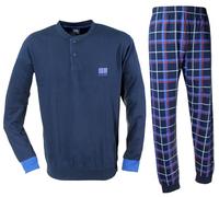 Enrico Coveri Pigiama Uomo Fresco Cotone Jersey Manica Lunga Varie Fantasie (IT, Testo, XXL, Regular, Regular, 1101Blu)