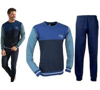 Enrico Coveri Pigiama Uomo Fresco Cotone Jersey Manica Lunga Varie Fantasie (IT, Testo, XXL, Regular, Regular, 1105 Denim)