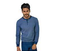 Enrico Coveri Pigiama Uomo in Cotone Manica Lunga, in Cotone Mercerizzato Prestige, Pigiama Uomo Cotone Leggero (8107 Jeans, XL-52)