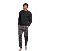 Enrico Coveri Pigiama Uomo Invernale + Calza COVERI Jacquard Felpato Confortevole (4XL, 2118 Antracite+ Calza