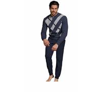 Enrico Coveri Pigiama Uomo Invernale + Calza Omaggio in Caldo Jacquard Felpato Confortevole (M, 2106 Jeans+ Calza)