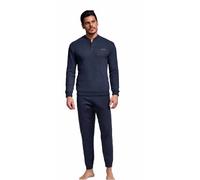 Enrico Coveri Pigiama Uomo Invernale + Calza Omaggio in Caldo Jacquard Felpato Confortevole (XXL, 2143 Blu + Calza)