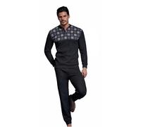 Enrico Coveri Pigiama Uomo Invernale, Pigiama Uomo in Caldo Jacquard, Pigiama Uomo Felpato, Caldo e Confortevole, Pigiama Uomo Invernale (XL, 2141 Antracite)