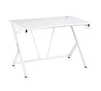 Enrico Coveri Scrivania Ergonomica Multifunzione Per PC, Gaming e Studio, Con Sistema Di Gestione Cavi e Supporto Per Oggetti e Cuffie, Per Cameretta ed Ufficio (Bianco)