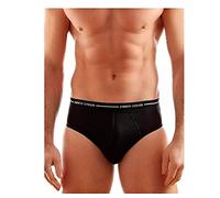 Enrico Coveri Slip Uomo Offerta 6-12 Pezzi, Slip Uomo in Cotone BIELASTICO Elastico EST. Mutande Uomo Bianche e Colorate 1000 (6 Pezzi-Nero, XXL)