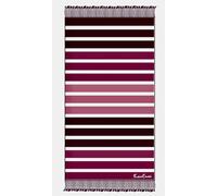 Enrico Coveri Telo Mare Futa a Righe, 100% Cotone, Bordeaux e Bianco con Frange, Design Elegante