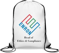 Enron Head of Ethics and Compliance Funny Ponzi Scheme Meme Gym Sack Casual Drawstring Bag Bianco
