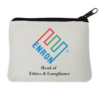 Enron Head of Ethics and Compliance Funny Ponzi Scheme Meme Neoprene Portamonete 10x11cm Bianco