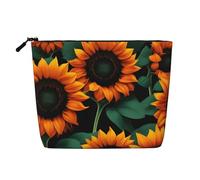 ENRPTY Arancione Girasole Carta Da Parati Stampa Trucco Delle Donne Trucco Sacchetto Della Chiusura Lampo Sacchetto di Immagazzinaggio di