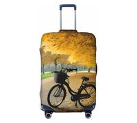 ENRPTY Autunno Albero Con Vecchia Bicicletta Stampa Valigia Decoraitve Coperture Lavabile Valigia Copertura Bagagli Da Viaggio Accessori, nero, X-Large