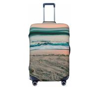 ENRPTY Beach Sunset Theme Stampa Valigie Decoraitve Coperture Lavabile Copertura Valigia Da Viaggio Accessori Per Bagagli, nero, Large