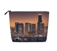 ENRPTY Beauty case da donna con stampa panoramica di Los Angeles con cerniera, borsa da viaggio di grande capacità