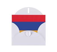 ENRPTY Biglietti di ringraziamento in carta perlescente con stampa bandiera dell'Armenia con buste e adesivi per auguri di festa