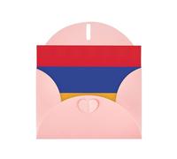 ENRPTY Biglietti di ringraziamento in carta perlescente con stampa bandiera dell'Armenia con buste e adesivi per auguri di festa